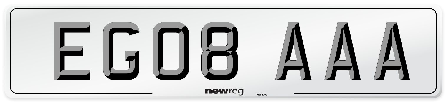 EG08 AAA Number Plate from New Reg